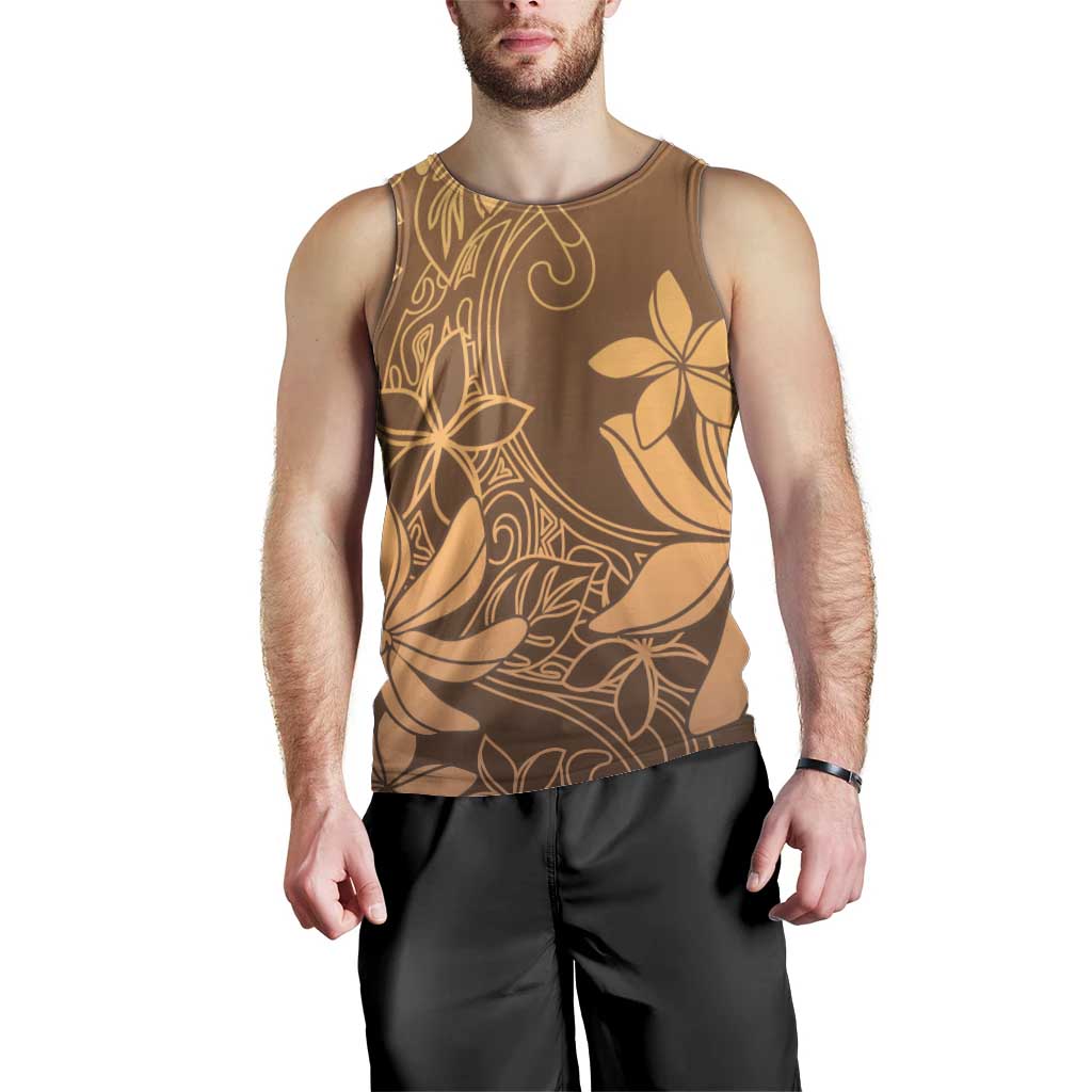 Tiare Tahiti Men Tank Top Brown Polynesia Motifs - Polynesian Pride