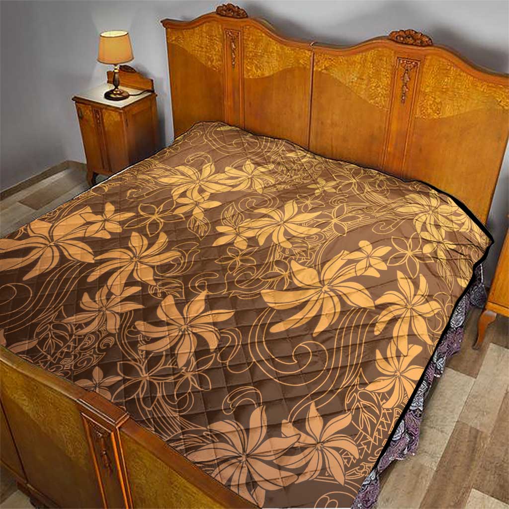 Tiare Tahiti Quilt Brown Polynesia Motifs - Polynesian Pride