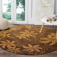 Tiare Tahiti Round Carpet Brown Polynesia Motifs - Polynesian Pride