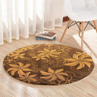 Tiare Tahiti Round Carpet Brown Polynesia Motifs - Polynesian Pride