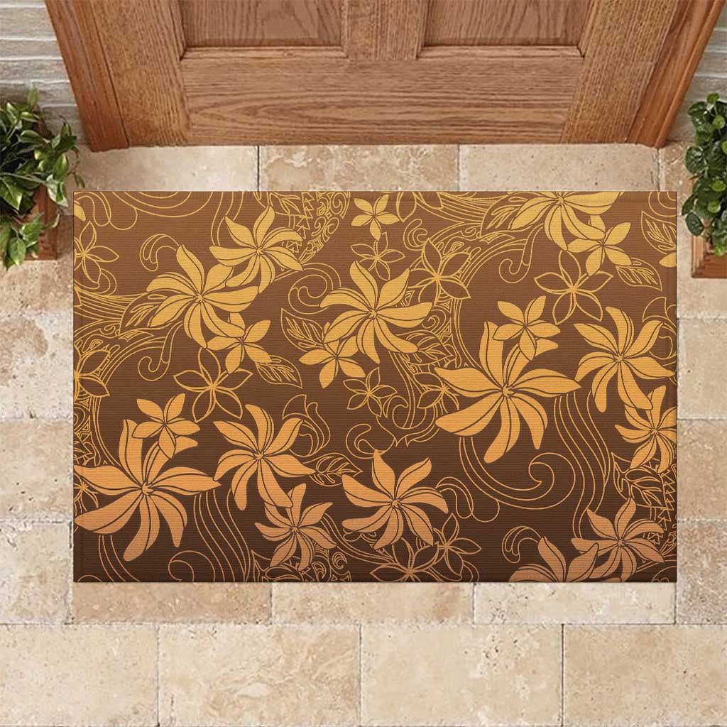 Tiare Tahiti Rubber Doormat Brown Polynesia Motifs - Polynesian Pride