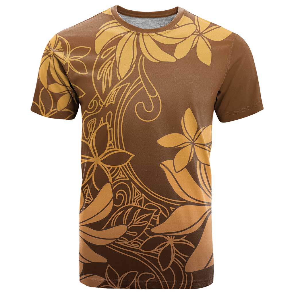 Tiare Tahiti T Shirt Brown Polynesia Motifs - Polynesian Pride