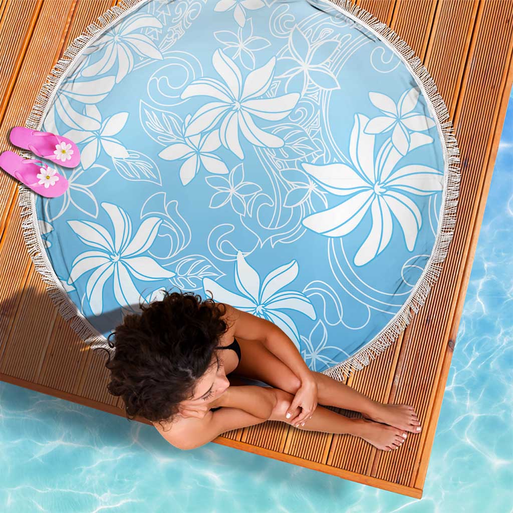 Tiare Tahiti Beach Blanket Blue Polynesia Motifs - Polynesian Pride