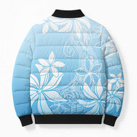 Tiare Tahiti Bomber Puffer Jacket Blue Polynesia Motifs - Polynesian Pride