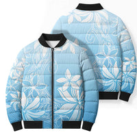Tiare Tahiti Bomber Puffer Jacket Blue Polynesia Motifs - Polynesian Pride