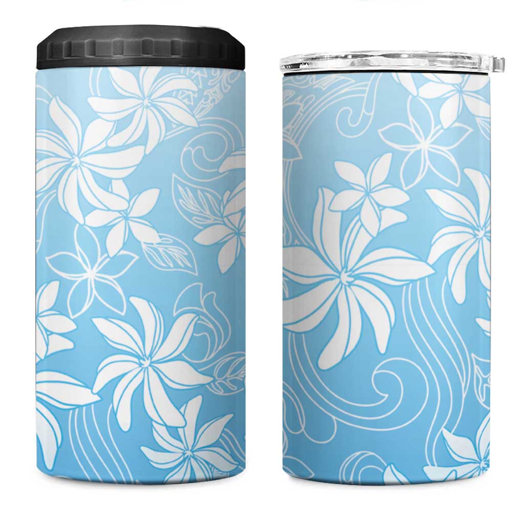 Tiare Tahiti 4 in 1 Can Cooler Tumbler Blue Polynesia Motifs - Polynesian Pride