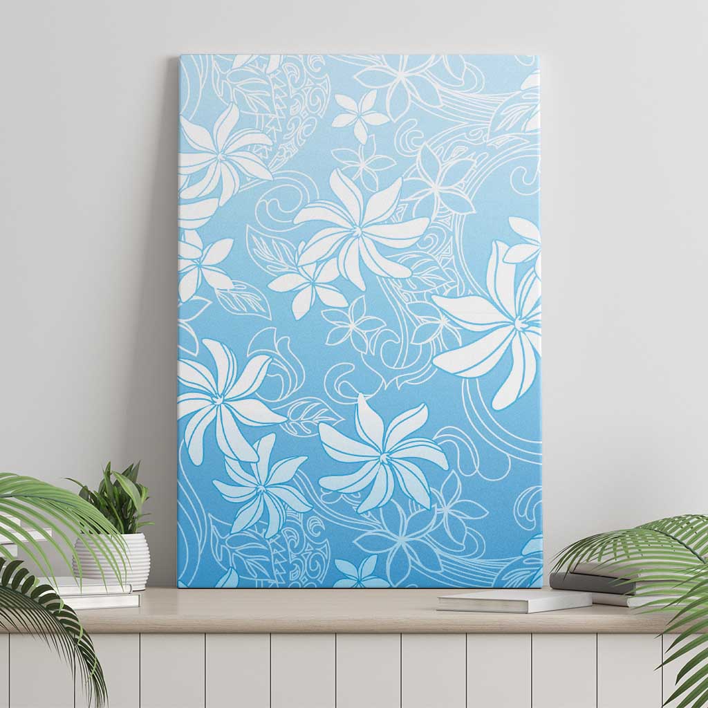 Tiare Tahiti Canvas Wall Art Blue Polynesia Motifs - Polynesian Pride