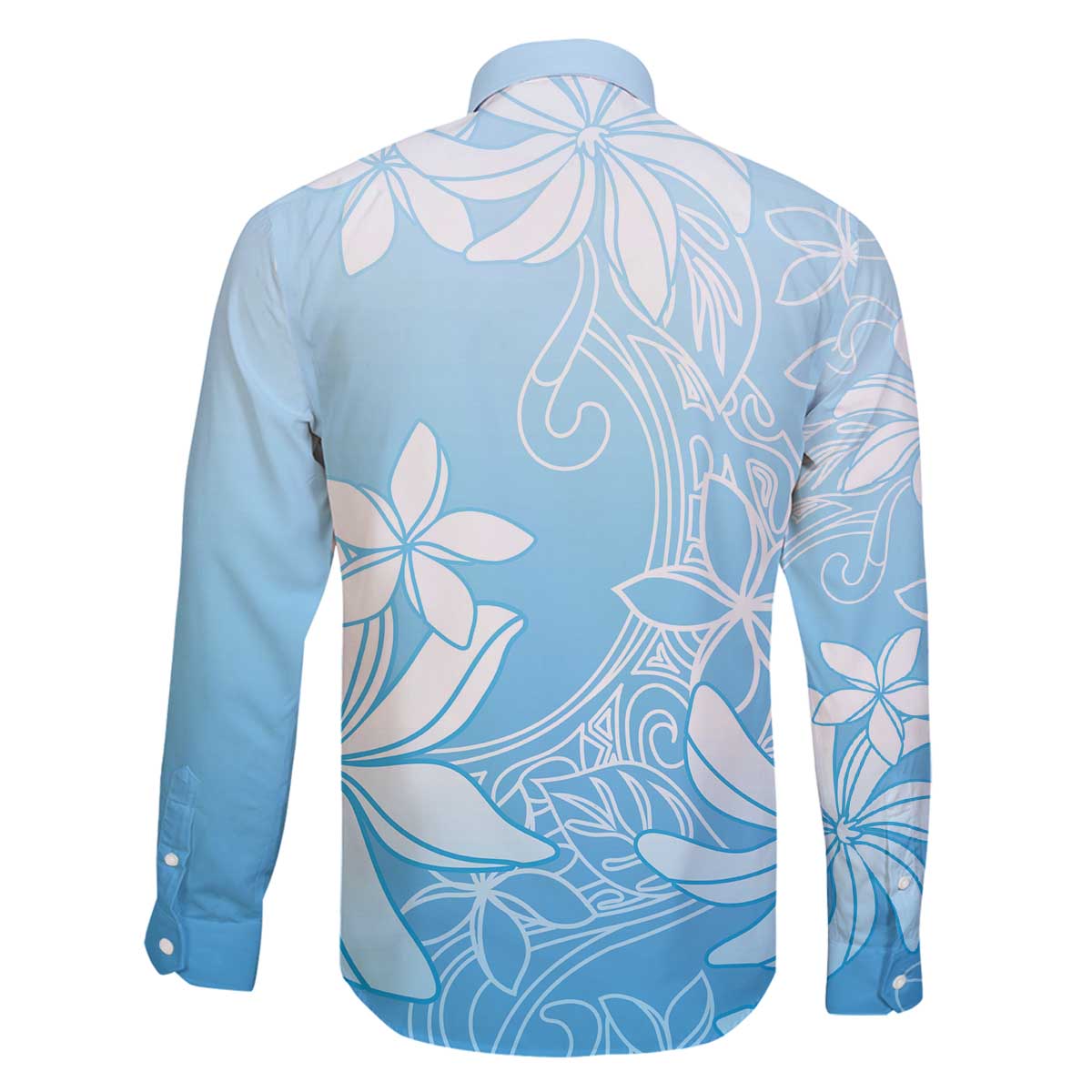 Tiare Tahiti Family Matching Off The Shoulder Long Sleeve Dress and Hawaiian Shirt Blue Polynesia Motifs - Polynesian Pride