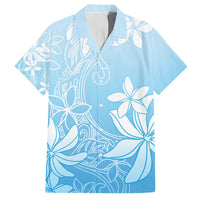 Tiare Tahiti Family Matching Puletasi and Hawaiian Shirt Blue Polynesia Motifs - Polynesian Pride