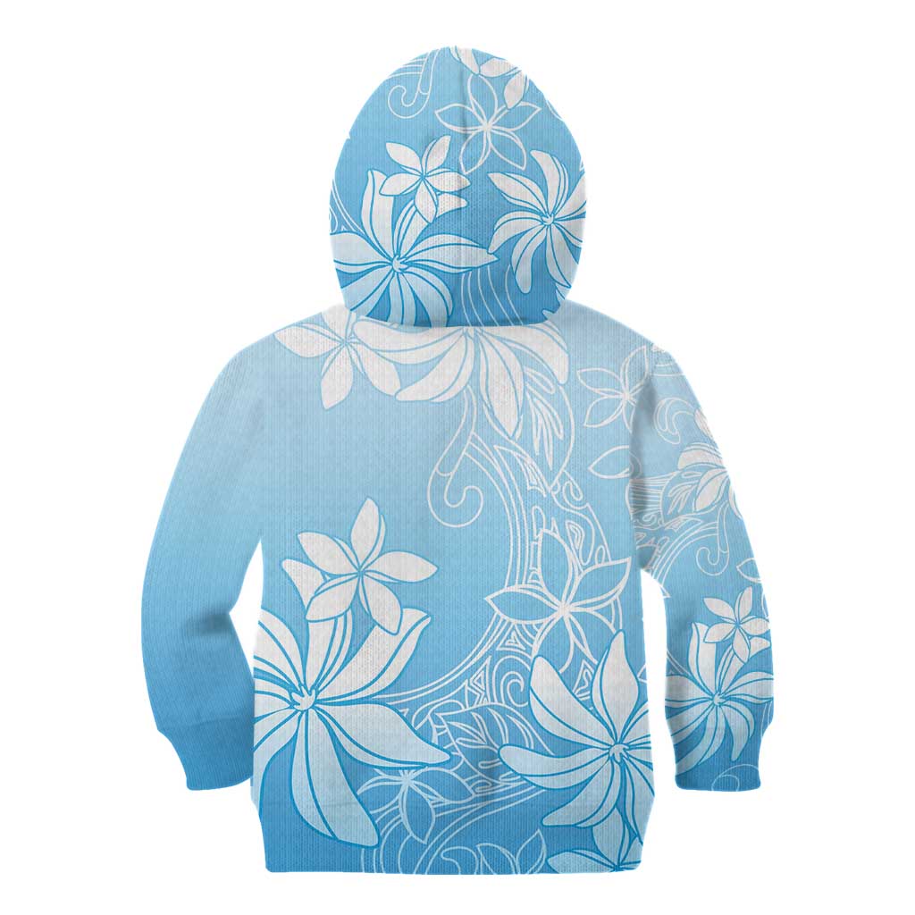 Tiare Tahiti Kid Hoodie Blue Polynesia Motifs - Polynesian Pride