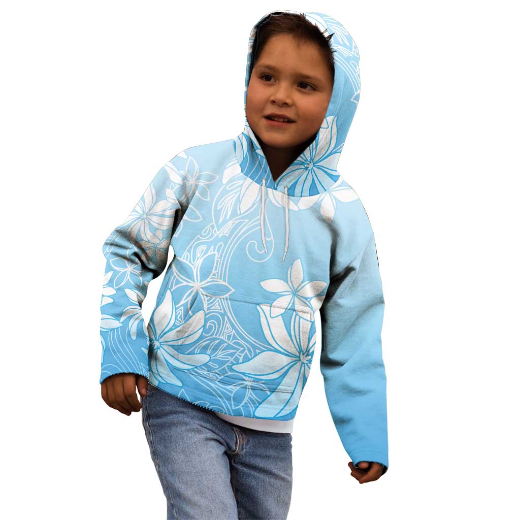 Tiare Tahiti Kid Hoodie Blue Polynesia Motifs - Polynesian Pride