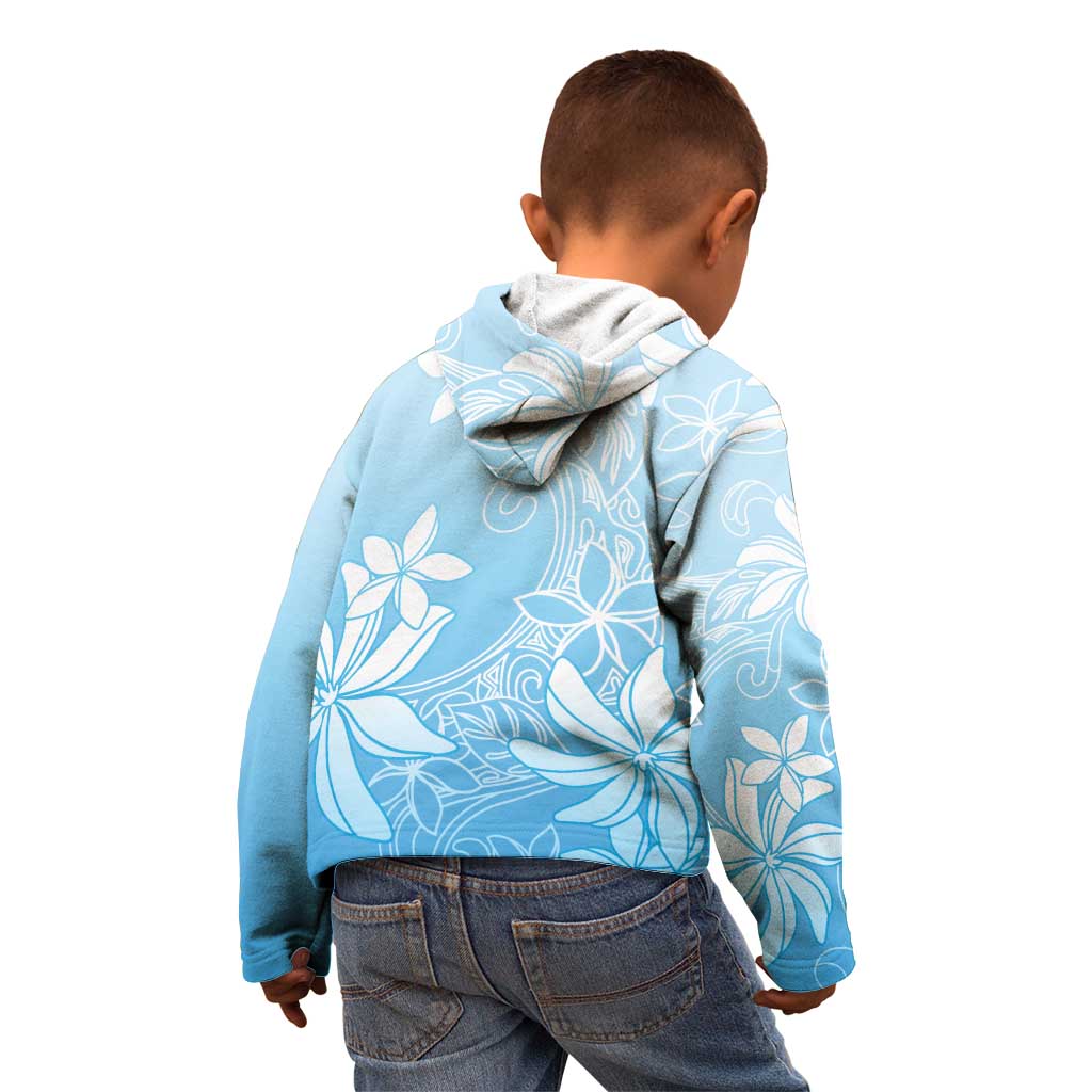 Tiare Tahiti Kid Hoodie Blue Polynesia Motifs - Polynesian Pride