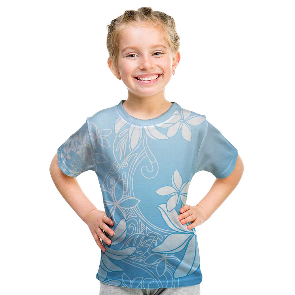Tiare Tahiti Kid T Shirt Blue Polynesia Motifs - Polynesian Pride