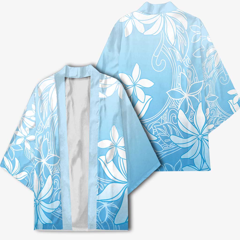Tiare Tahiti Kimono Blue Polynesia Motifs - Polynesian Pride