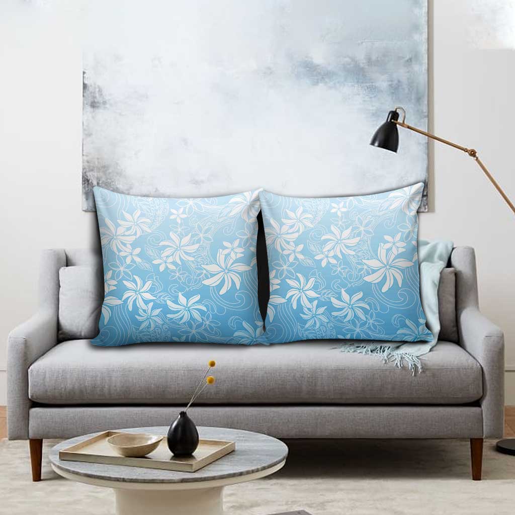 Tiare Tahiti Pillow Cover Blue Polynesia Motifs - Polynesian Pride