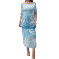 Tiare Tahiti Puletasi Blue Polynesia Motifs - Polynesian Pride