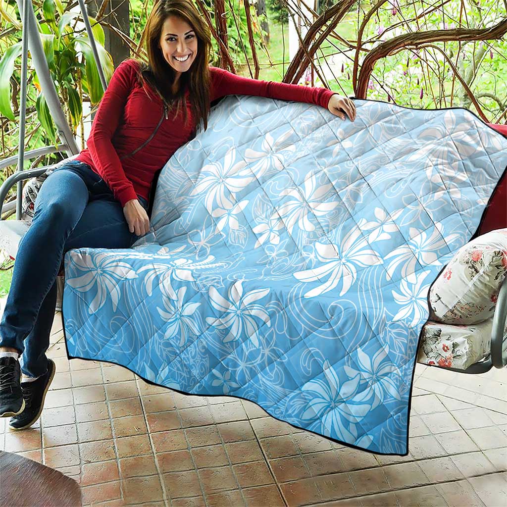 Tiare Tahiti Quilt Blue Polynesia Motifs - Polynesian Pride