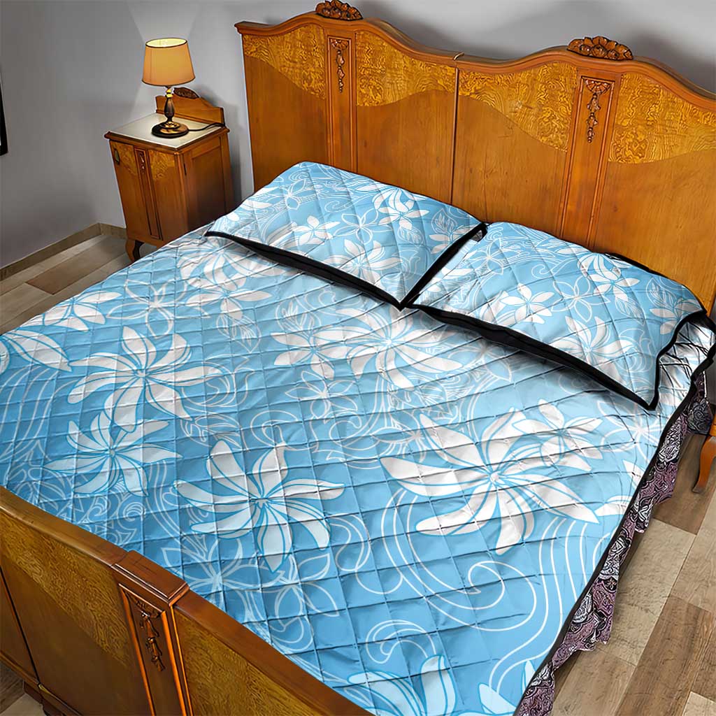 Tiare Tahiti Quilt Bed Set Blue Polynesia Motifs - Polynesian Pride