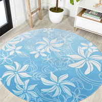 Tiare Tahiti Round Carpet Blue Polynesia Motifs - Polynesian Pride