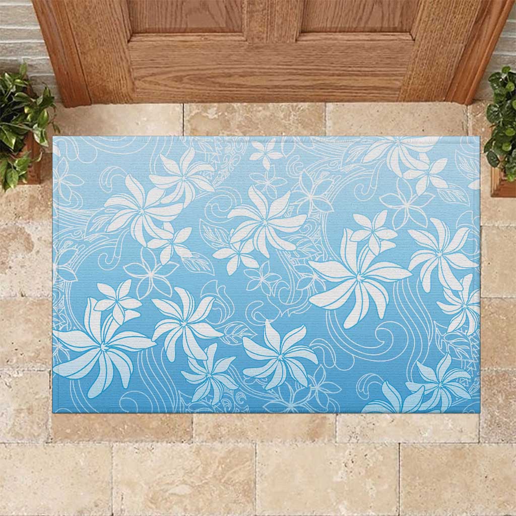 Tiare Tahiti Rubber Doormat Blue Polynesia Motifs - Polynesian Pride