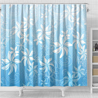 Tiare Tahiti Shower Curtain Blue Polynesia Motifs - Polynesian Pride