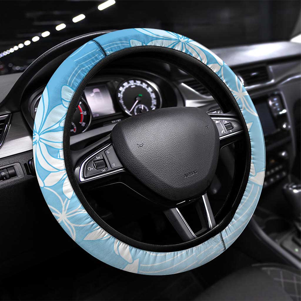 Tiare Tahiti Steering Wheel Cover Blue Polynesia Motifs - Polynesian Pride