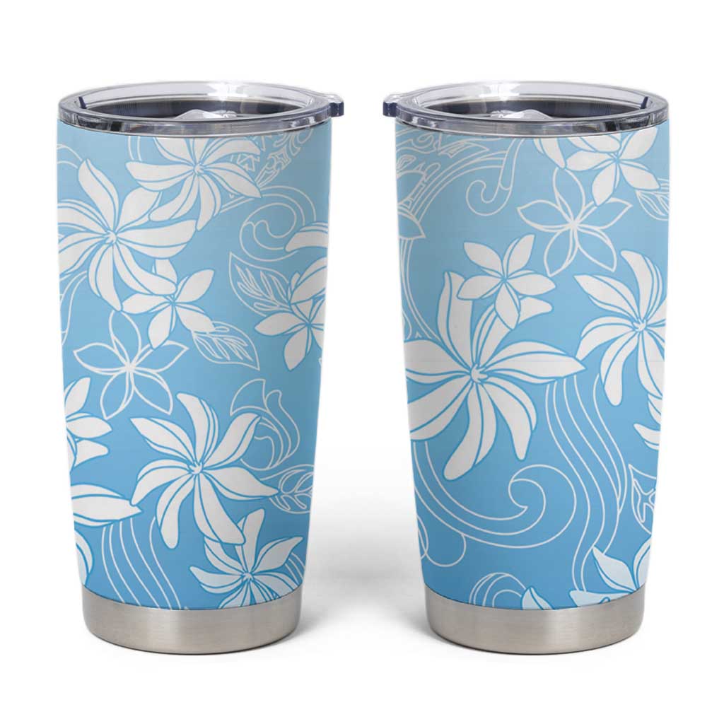 Tiare Tahiti Tumbler Cup Blue Polynesia Motifs - Polynesian Pride