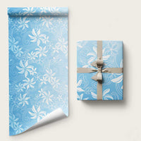 Tiare Tahiti Wrapping Paper Blue Polynesia Motifs - Polynesian Pride
