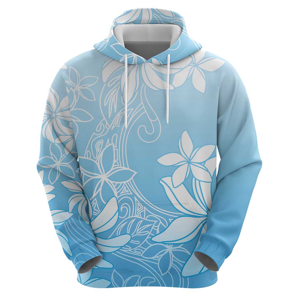 Tiare Tahiti Zip Hoodie Blue Polynesia Motifs - Polynesian Pride