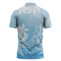 Tiare Tahiti Zipper Polo Shirt Blue Polynesia Motifs - Polynesian Pride