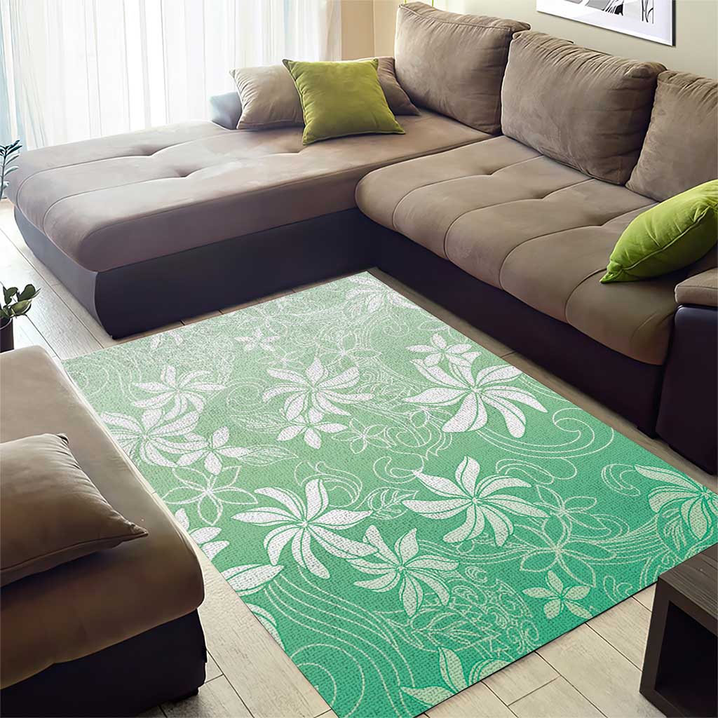 Tiare Tahiti Area Rug Matcha Polynesia Motifs - Polynesian Pride