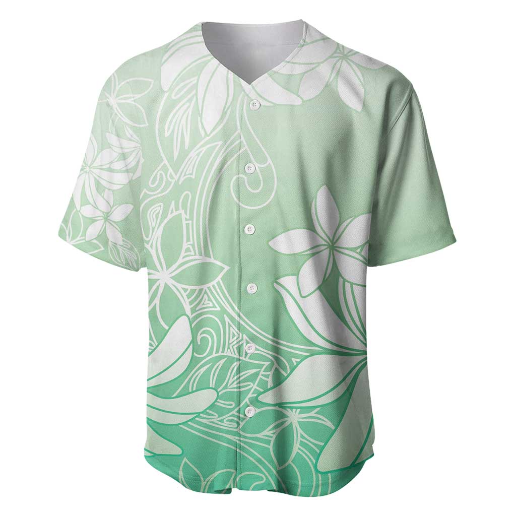 Tiare Tahiti Baseball Jersey Matcha Polynesia Motifs - Polynesian Pride