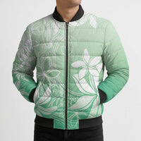 Tiare Tahiti Bomber Puffer Jacket Matcha Polynesia Motifs - Polynesian Pride