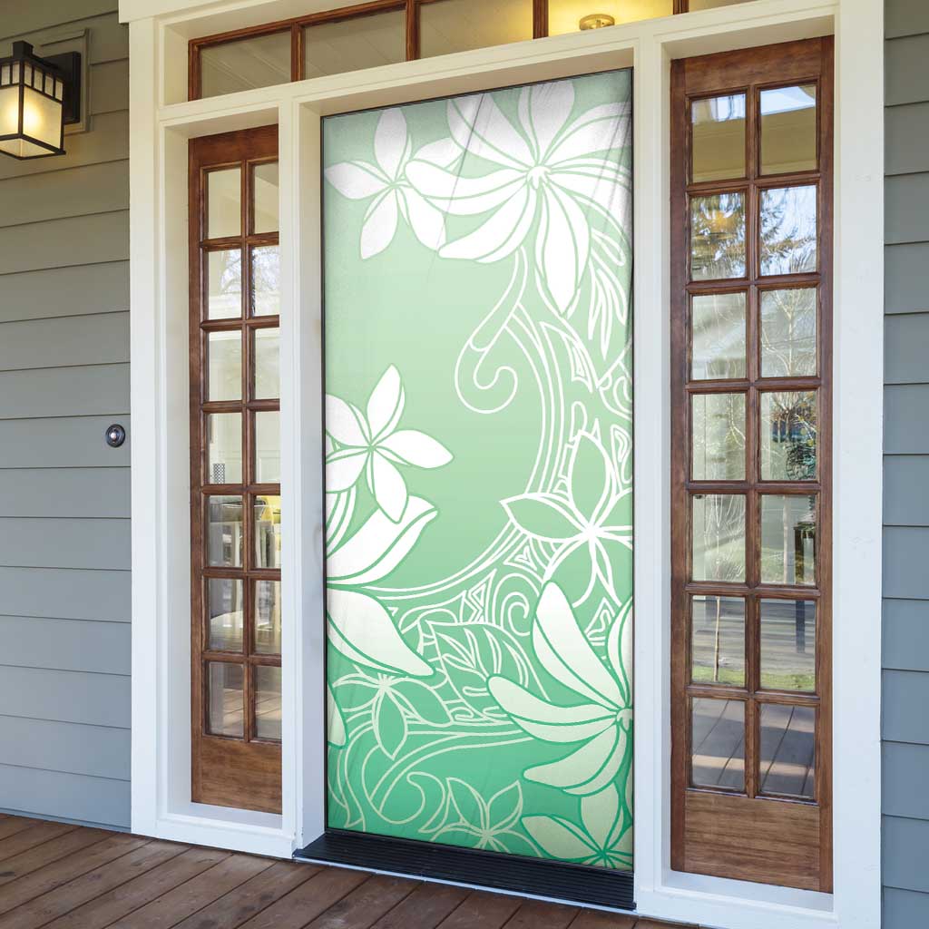 Tiare Tahiti Door Cover Matcha Polynesia Motifs - Polynesian Pride