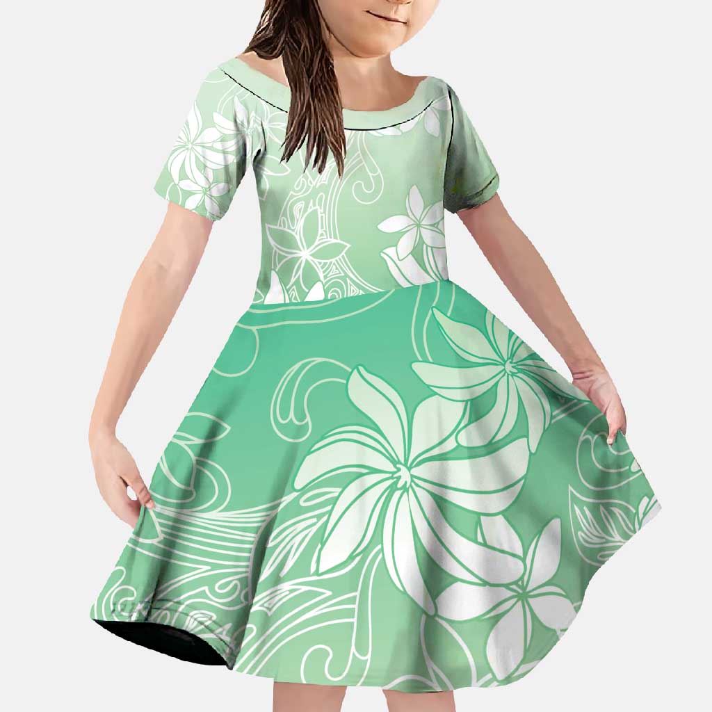 Tiare Tahiti Family Matching Mermaid Dress and Hawaiian Shirt Matcha Polynesia Motifs - Polynesian Pride