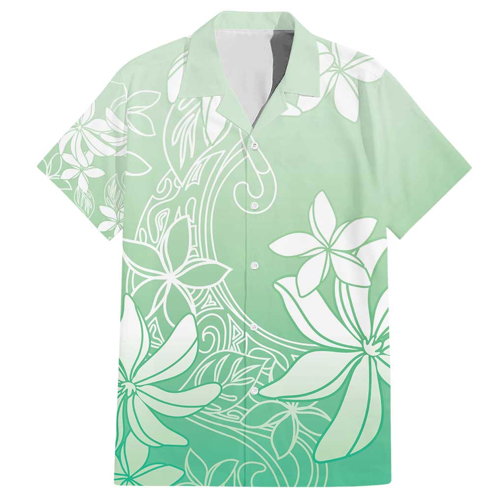 Tiare Tahiti Family Matching Short Sleeve Bodycon Dress and Hawaiian Shirt Matcha Polynesia Motifs - Polynesian Pride