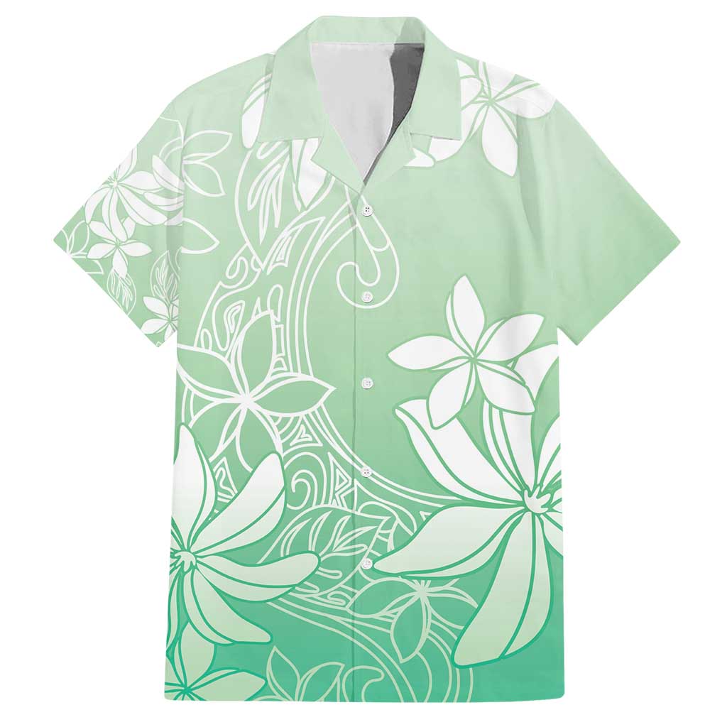 Tiare Tahiti Hawaiian Shirt Matcha Polynesia Motifs - Polynesian Pride