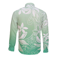 Tiare Tahiti Long Sleeve Button Shirt Matcha Polynesia Motifs - Polynesian Pride