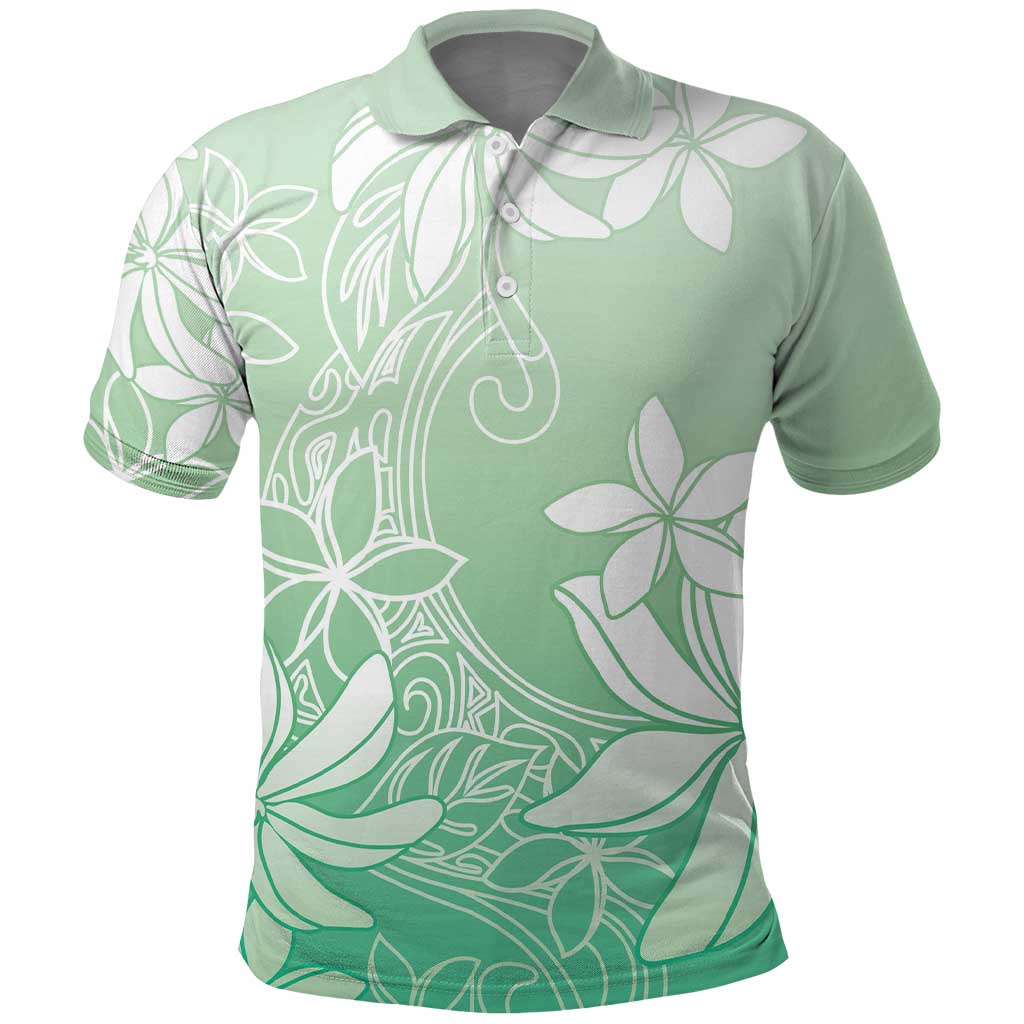 Tiare Tahiti Polo Shirt Matcha Polynesia Motifs - Polynesian Pride