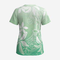 Tiare Tahiti Scrub Top Matcha Polynesia Motifs - Polynesian Pride