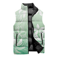 Tiare Tahiti Sleeveless Puffer Jacket Matcha Polynesia Motifs - Polynesian Pride