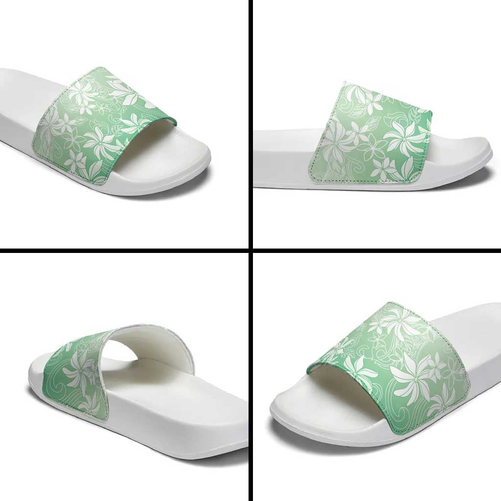Tiare Tahiti Slide Sandals Matcha Polynesia Motifs - Polynesian Pride