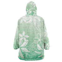 Tiare Tahiti Wearable Blanket Hoodie Matcha Polynesia Motifs - Polynesian Pride
