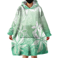 Tiare Tahiti Wearable Blanket Hoodie Matcha Polynesia Motifs - Polynesian Pride