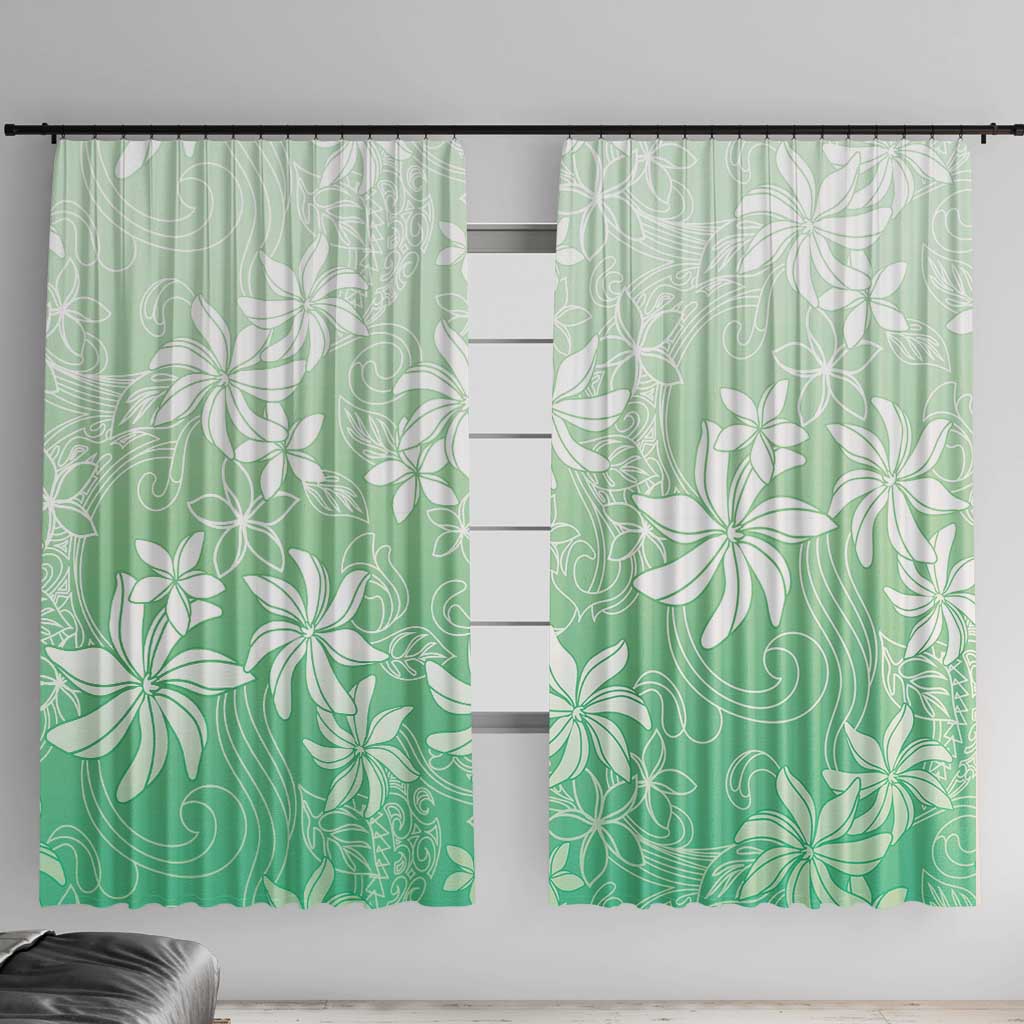 Tiare Tahiti Window Curtain Matcha Polynesia Motifs - Polynesian Pride