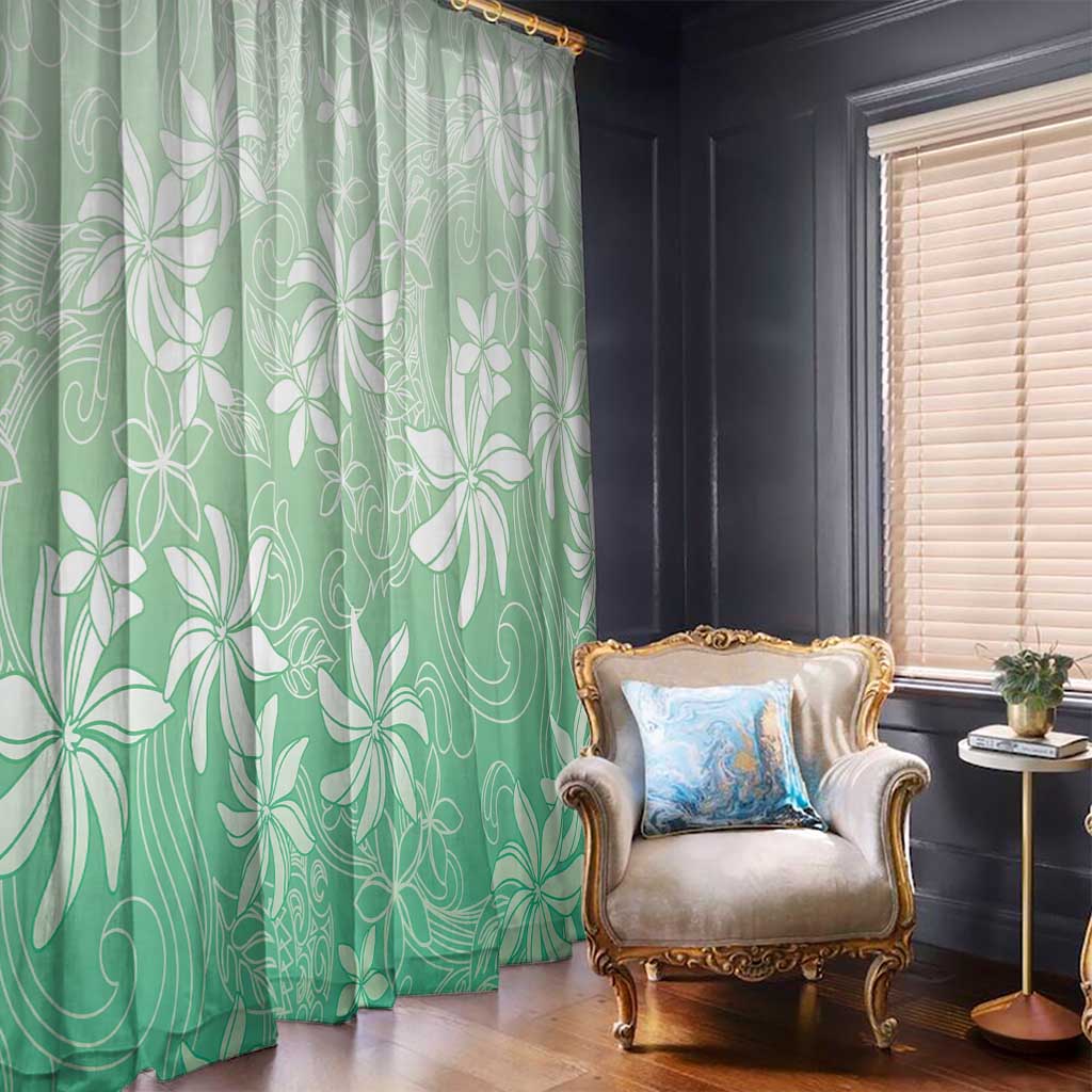 Tiare Tahiti Window Curtain Matcha Polynesia Motifs - Polynesian Pride