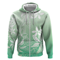 Tiare Tahiti Zip Hoodie Matcha Polynesia Motifs - Polynesian Pride