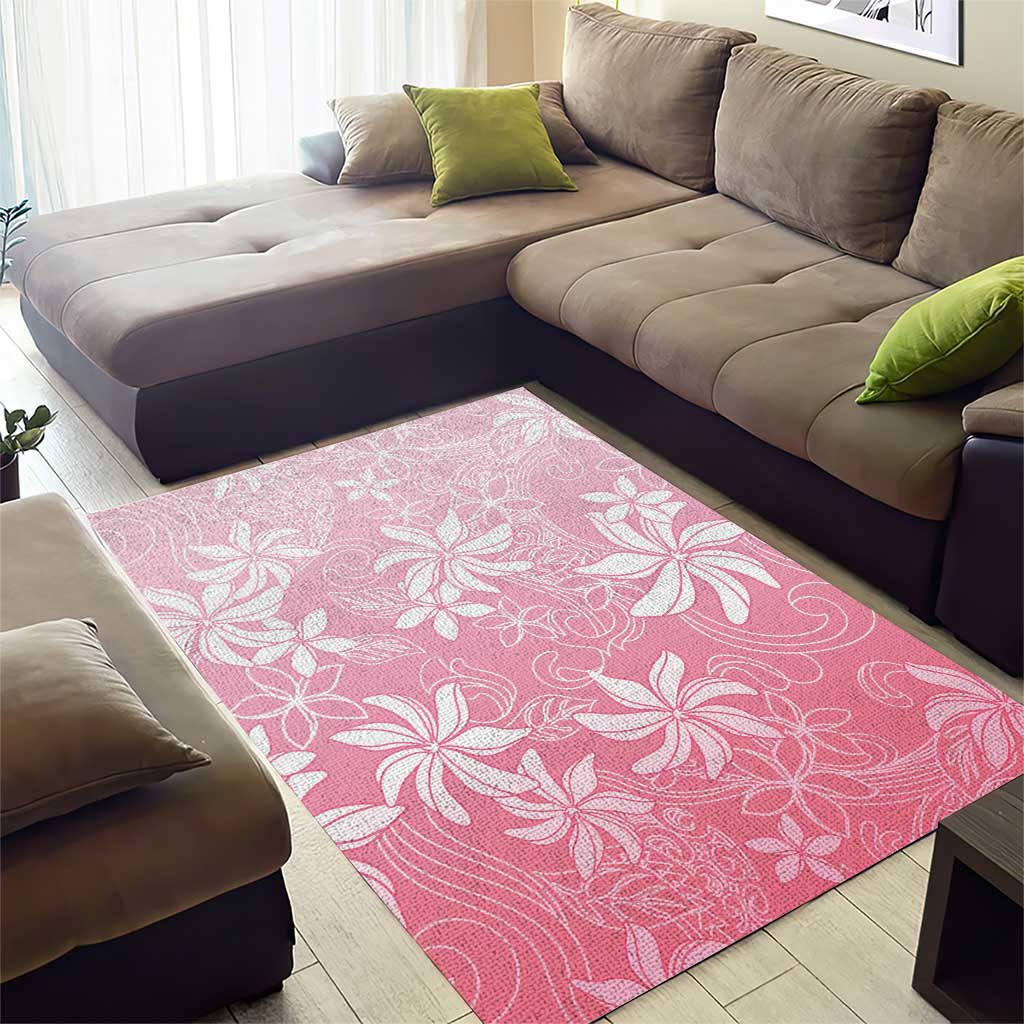 Tiare Tahiti Area Rug Pink Polynesia Motifs - Polynesian Pride