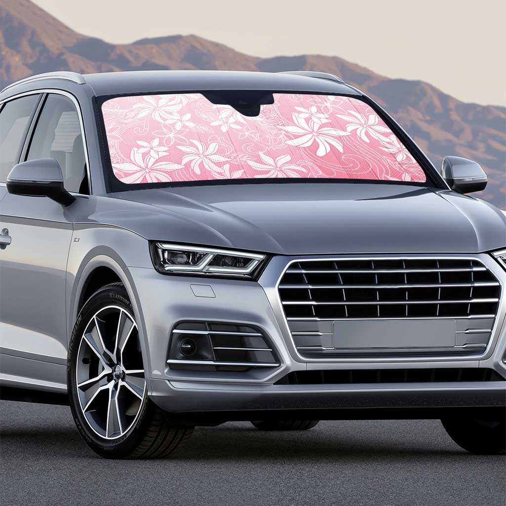 Tiare Tahiti Auto Sun Shade Pink Polynesia Motifs - Polynesian Pride