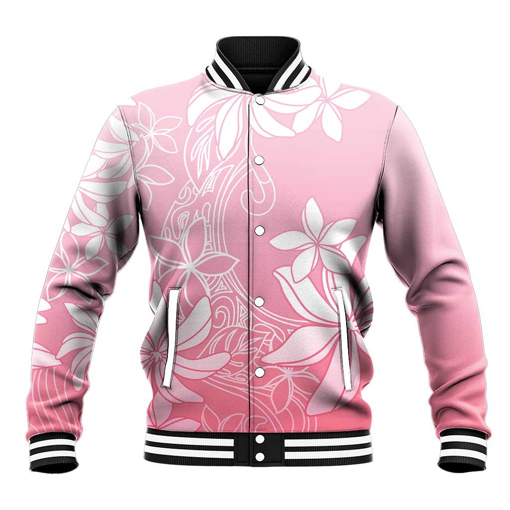 Tiare Tahiti Baseball Jacket Pink Polynesia Motifs - Polynesian Pride